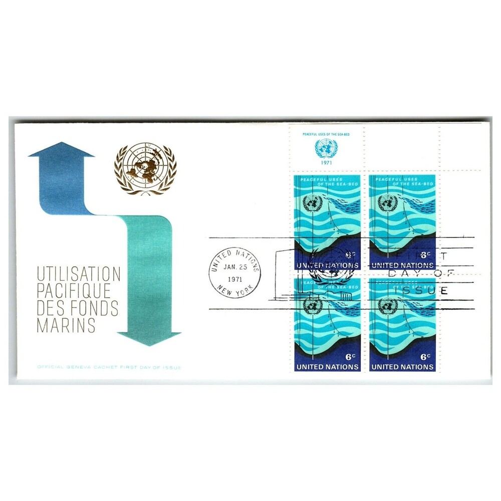 United Nations FDC 1971 New York Peaceful Uses of Sea-Bed Scott #214